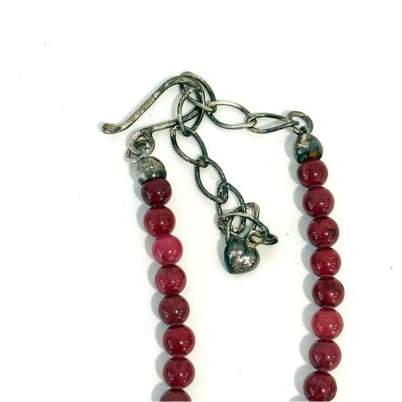 Jay King Sterling Silver Pink Red Scalloped Statement Necklace Ribbed - Picture 10 of 11